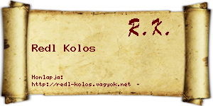 Redl Kolos névjegykártya